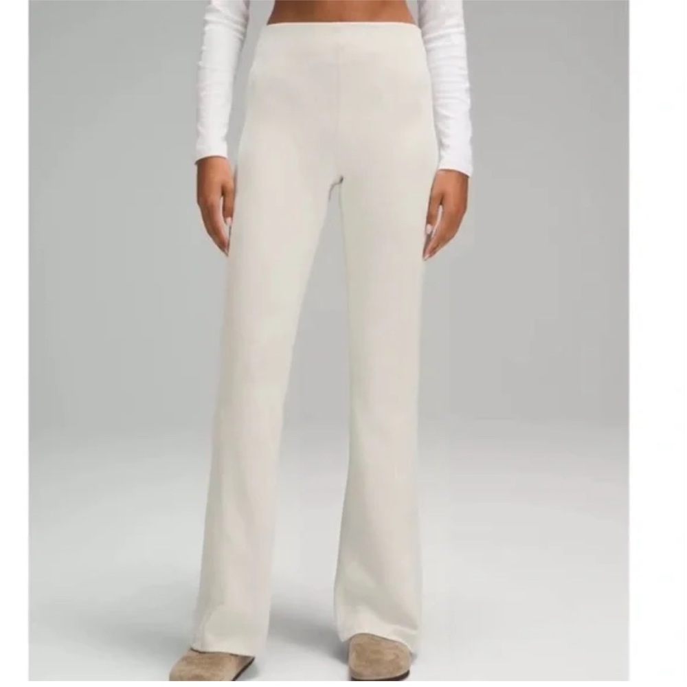 Lululemon Brushed Softstreme Ribbed Zip Flared Pants